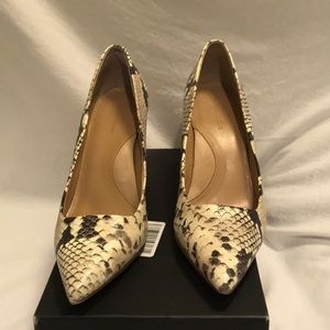 Banana Republic python stacked heels